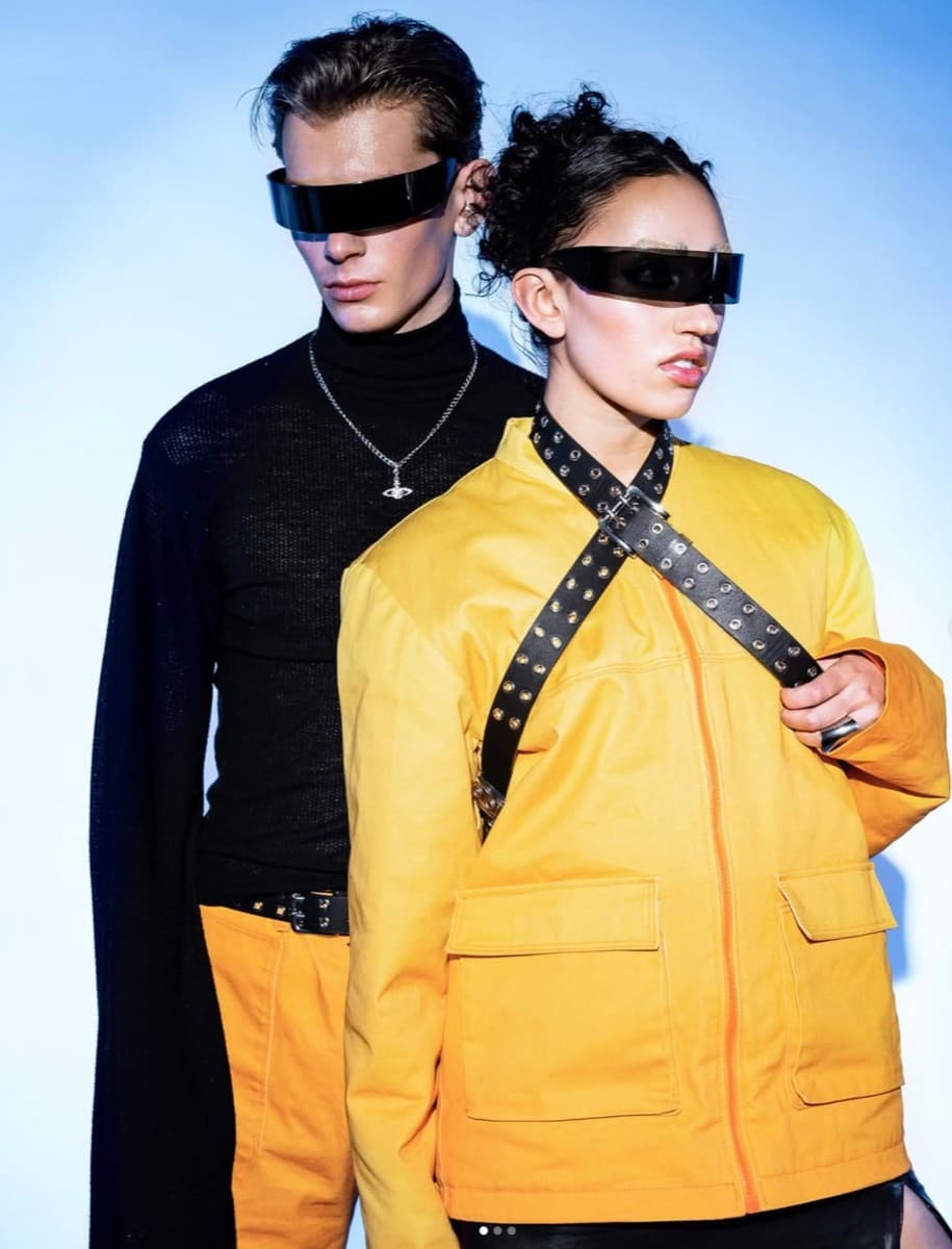 An editorial beauty shoot with two models